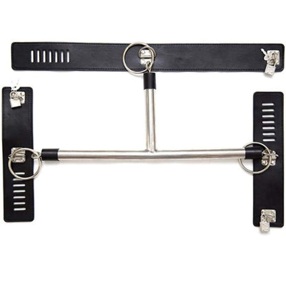 Heavy Stainless Steel Spreader Bar with Collar and Wrist Cuffs