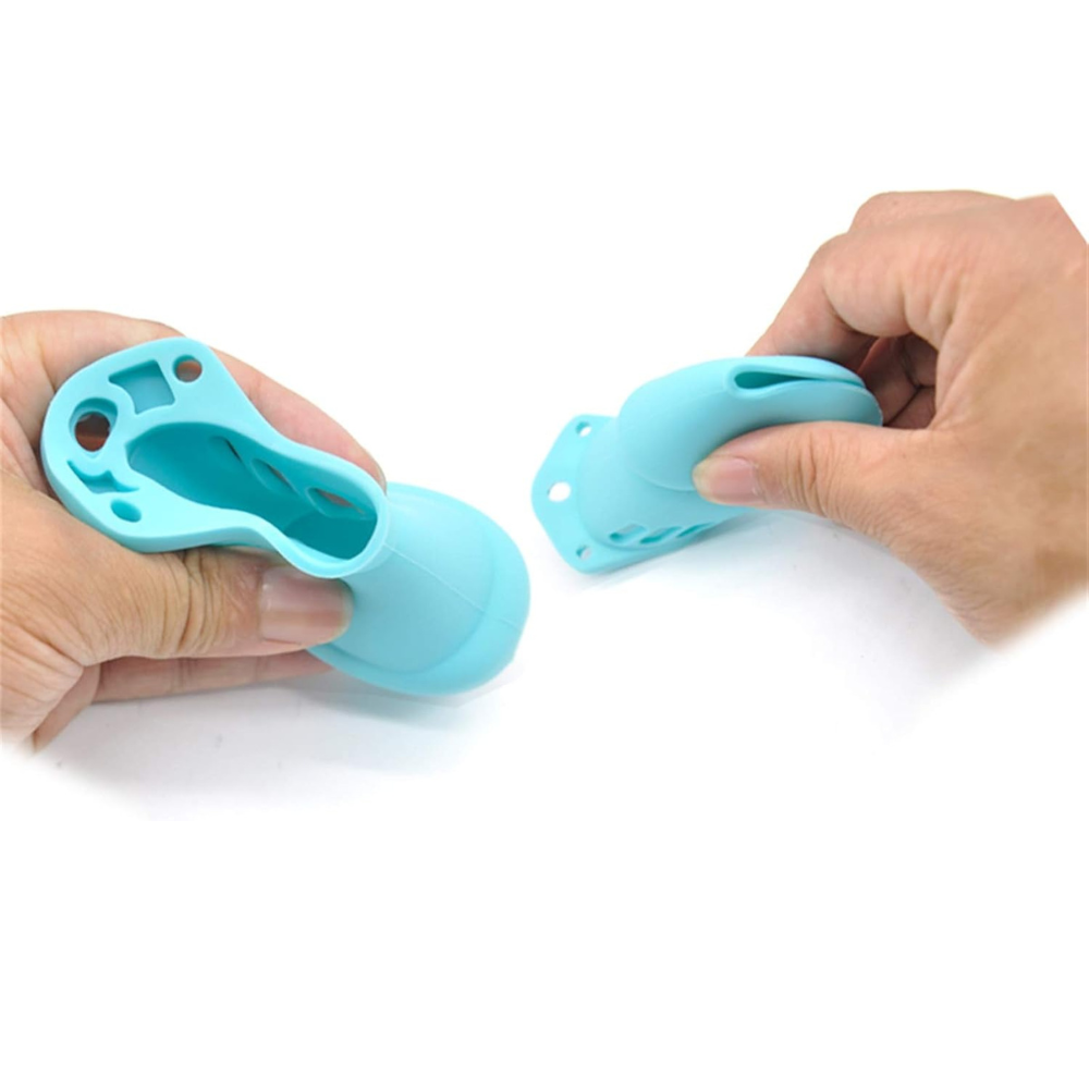 Long Neck Silicone Male Chastity Cage lock