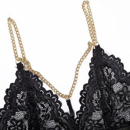 Seductive Lace Black Garter Set