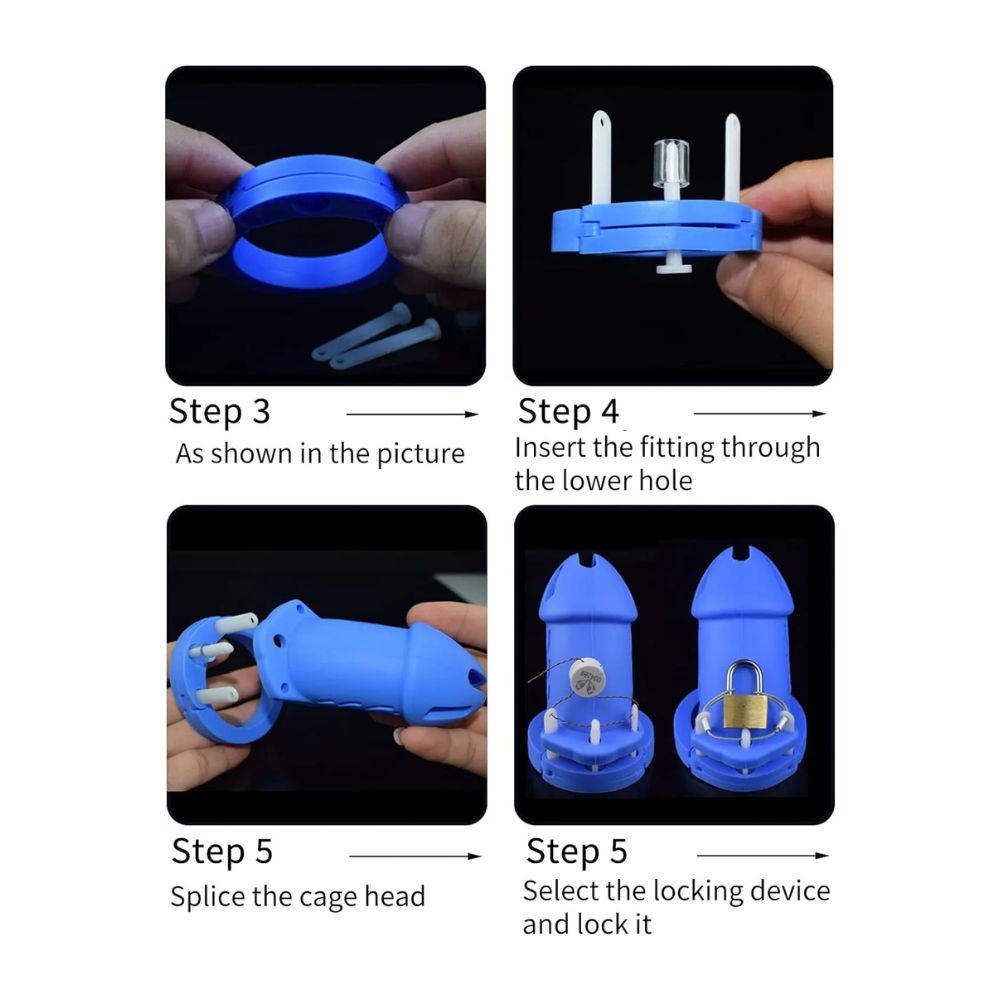 Premium Silicone Male Chastity Cage lock