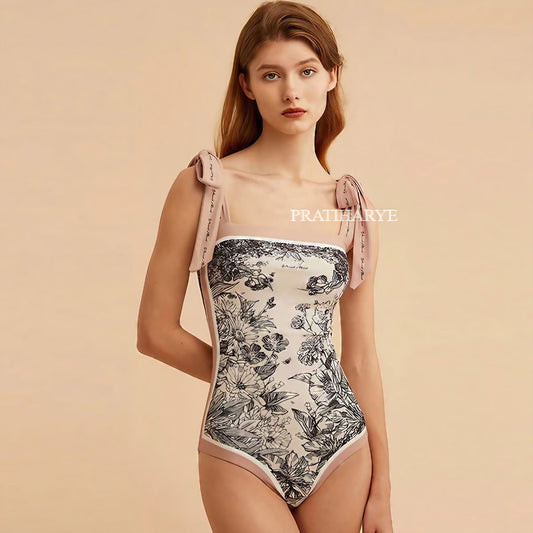 Floral Tie Shoulder Bodysuit