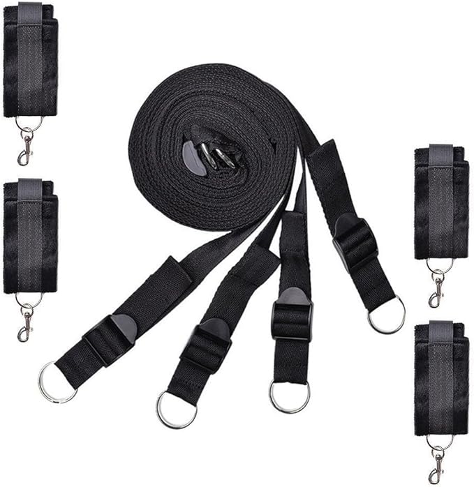 Bed Restraining with Feather Handcuff &amp; Eye Mask