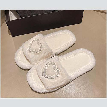 Pearl Heart Design Bridal Slippers