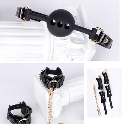 Premium 12pc Crocodile Print BDSM Kit with Free Box