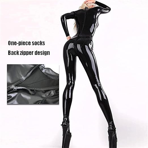 Latex Full Body Catsuit with Removable Bust Pouch