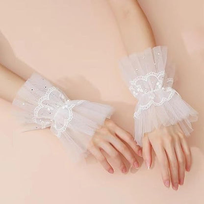 Bridal Ruffle Lace Wrist Cuffs