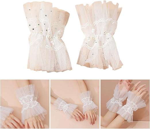 Bridal Ruffle Lace Wrist Cuffs