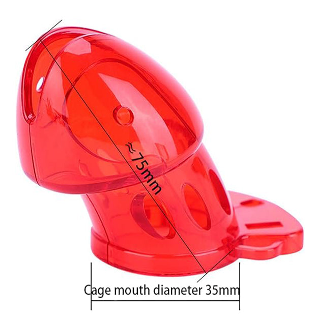 Red Plastic Electro Chastity Cage
