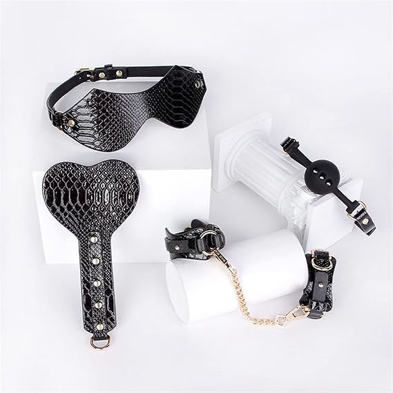 Premium 12pc Crocodile Print BDSM Kit with Free Box