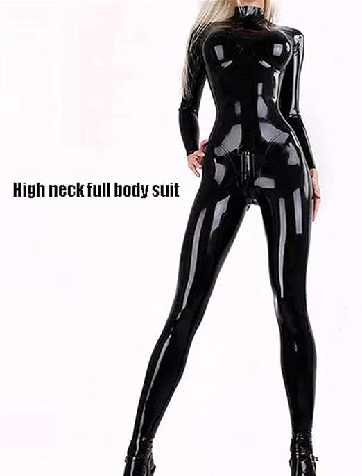 Latex Full Body Catsuit with Removable Bust Pouch