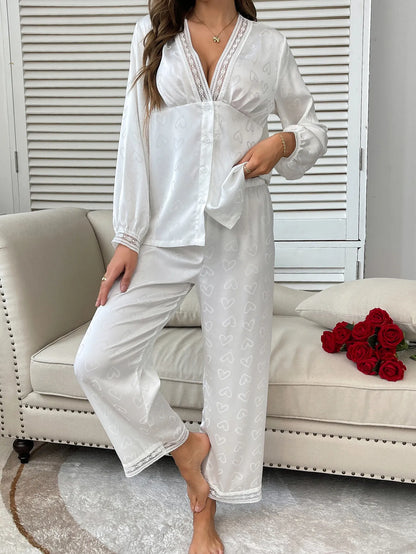 Premium Sweetheart Satin Lounge Set