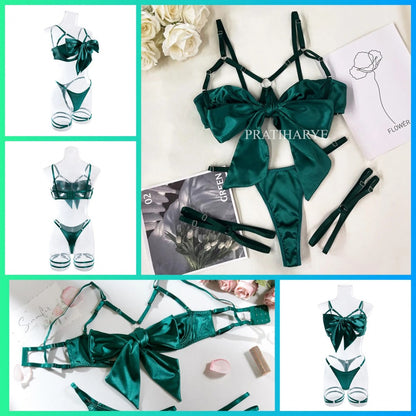 Trendy Bow Front Lingerie Set - Pratiharye