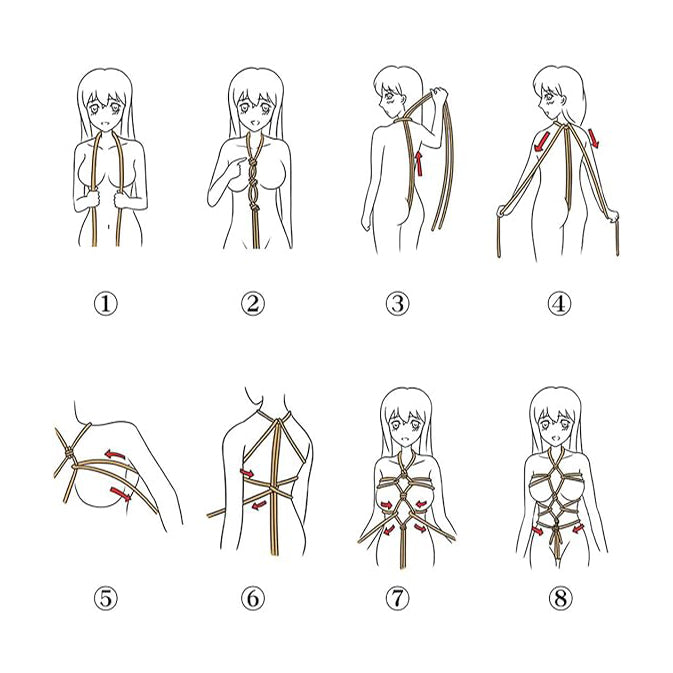 10M Red Bondage Rope with Metal Clip
