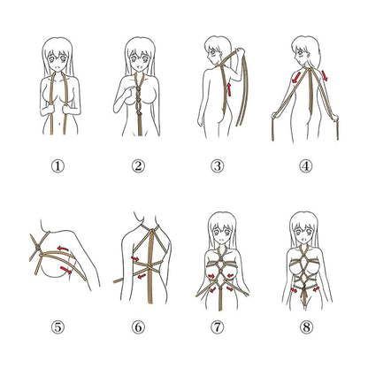 10M Red Bondage Rope with Metal Clip