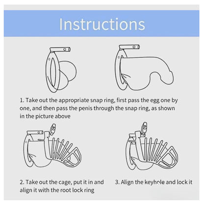 Spring Designed Stainless Steel Men Chasity Lock