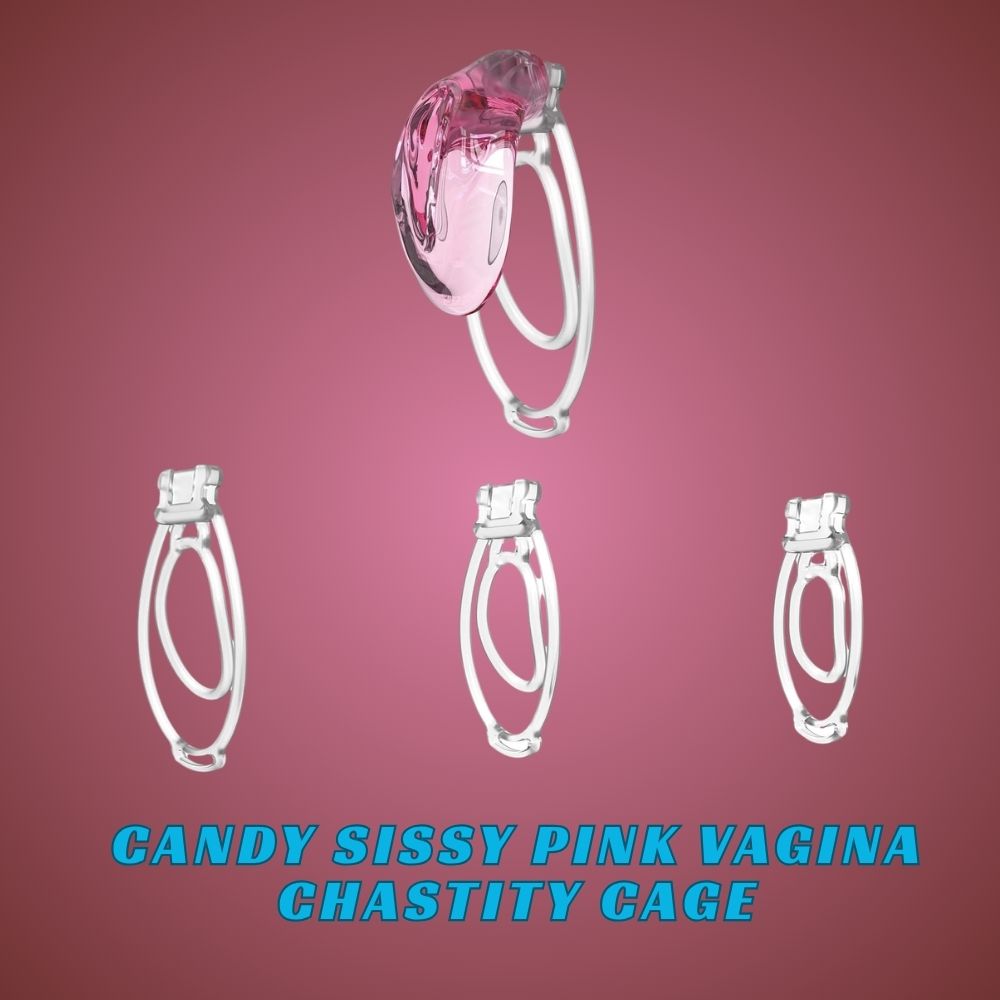 Candy Sissy Transparent Vagina Chastity Cage Male