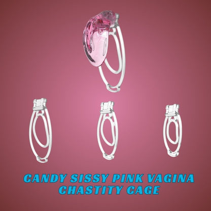 Candy Sissy Transparent Vagina Chastity Cage Male