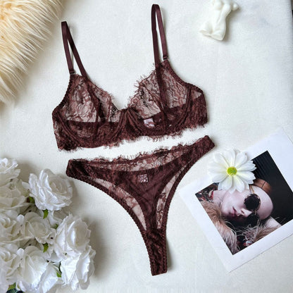Trendy Sexy Lingerie Bikini set - Brown