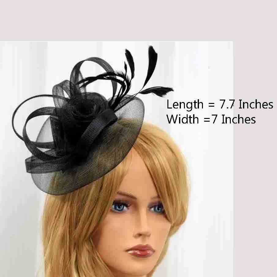 Elegant Black Net Fascinators Hat with Hairband