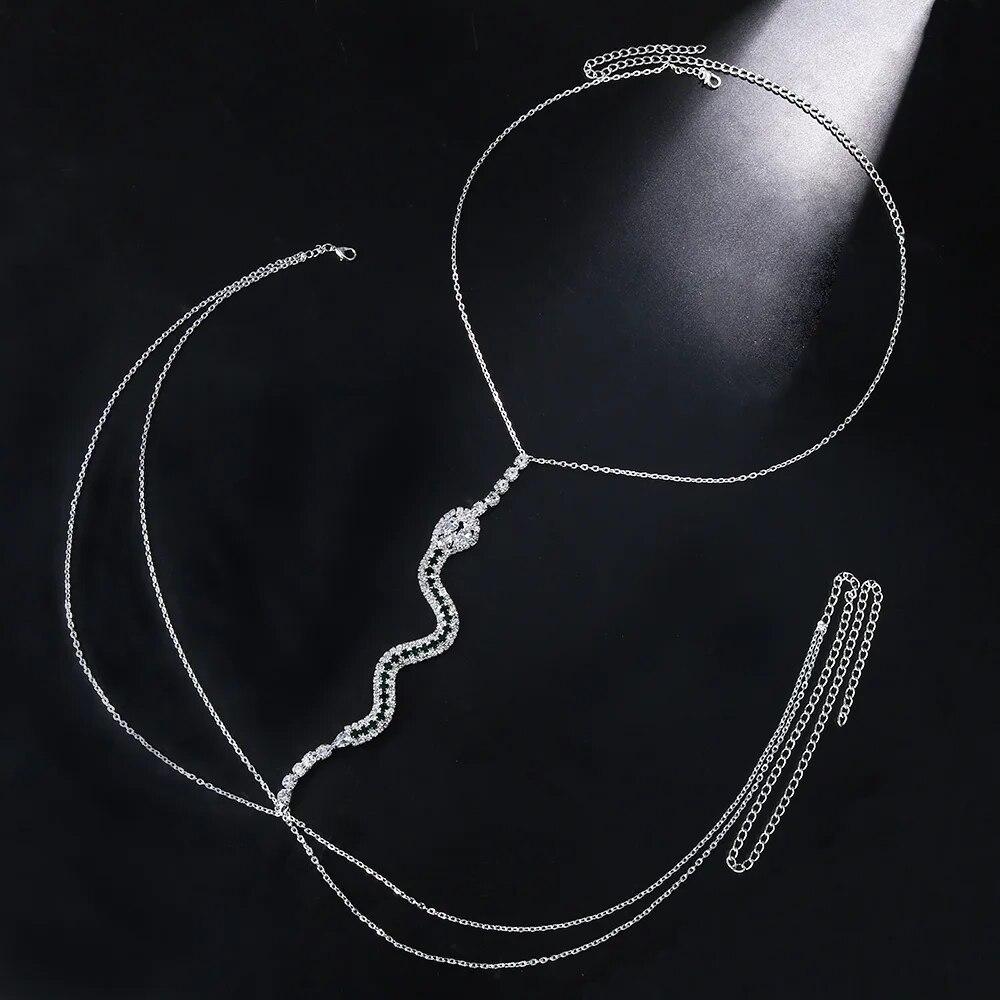 Snake Rhinestone Elegant Breast Chain