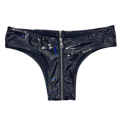Premium Shinny Full Zip Latex Brief For Women
