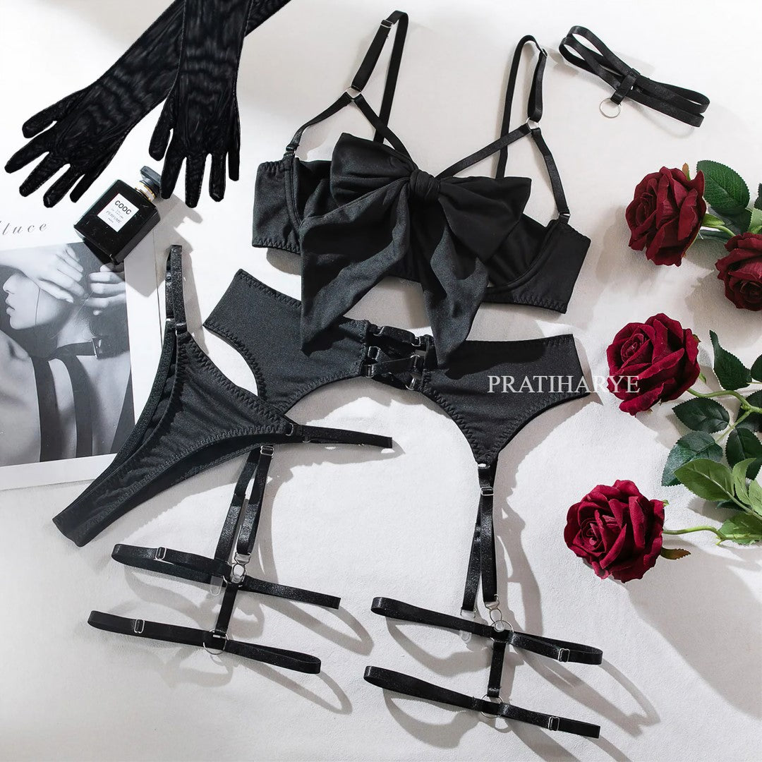 8pc Front Bow Garter Set - Pratiharye