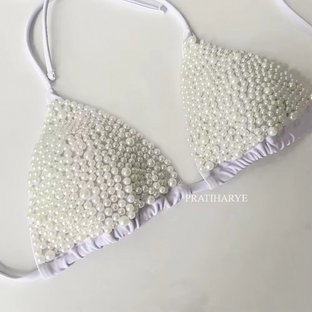 Beaded Pearl Bridal Bikini set