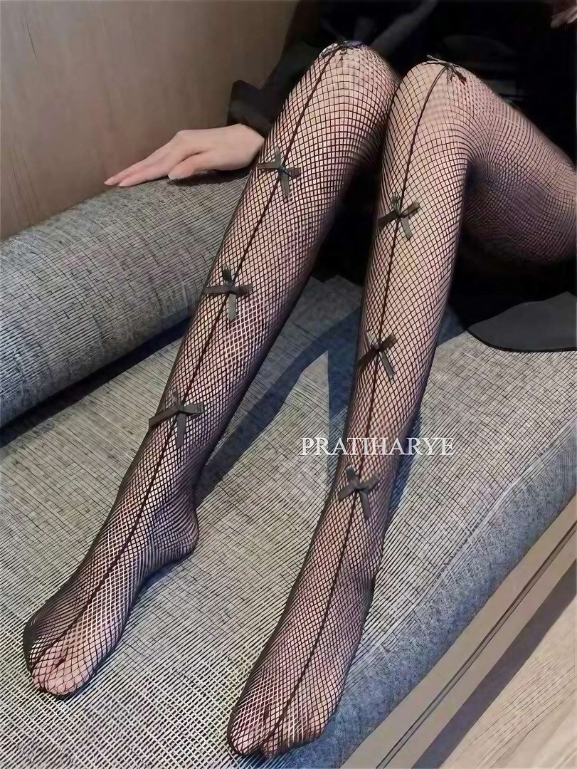 Front Cross Mesh Fishnet Stockings