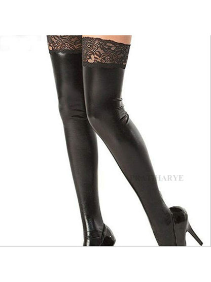 Pu Faux Leather Legs Lace