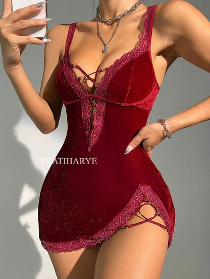 Split Thigh Babydoll Dress - pratiharye