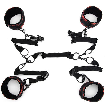 Under Bed Restraint Adjustable Straps with Soft Padded Cuffs