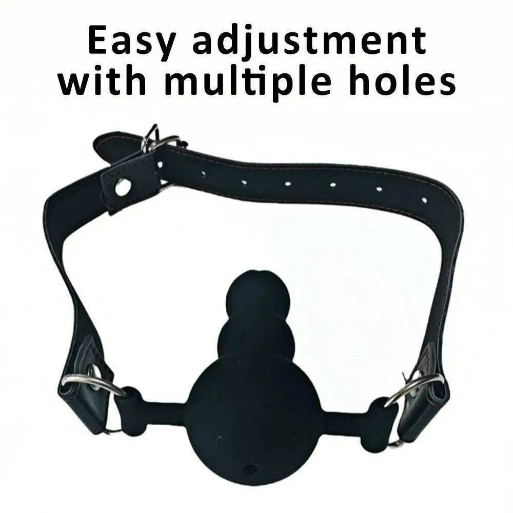 Beaded Silicone Dil-do Strap Gag