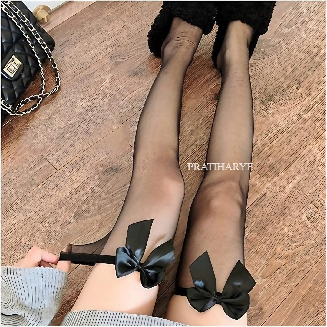 Satin Bow Silk stocking