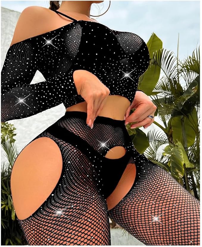 Rhinestone Full Pantyhose set