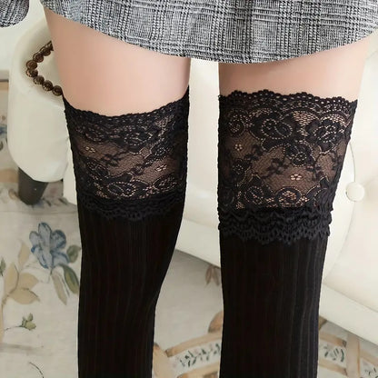 Premium Lining Cotton Lace Stocking