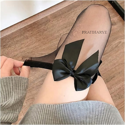 Satin Bow Silk stocking