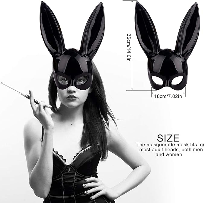 Unisex Plastic Bunny Mask with Long Ears