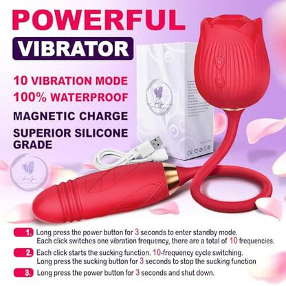 Lure Spa Rose Bliss Vibrator with Suction