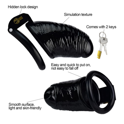 Premium PVC Ribbed Male Chastity Cage