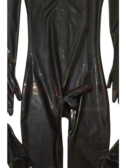 Men Faux Leather Zentai Suit