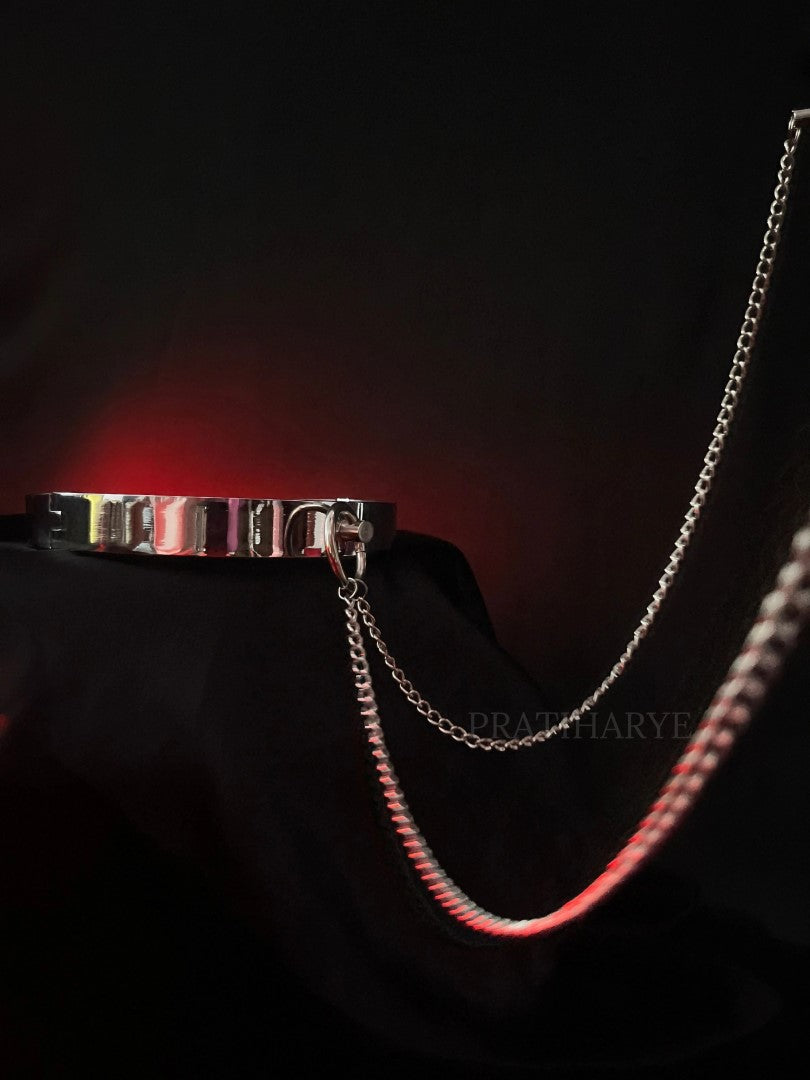 BDSM Metal Collar with Nipple Clamps