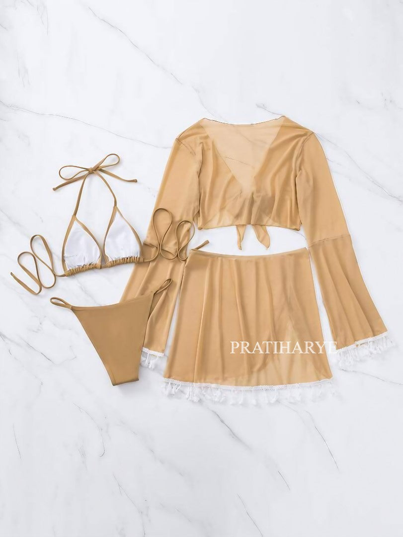 Bikini Set with Flare Top &amp; Skirt | Beachwear