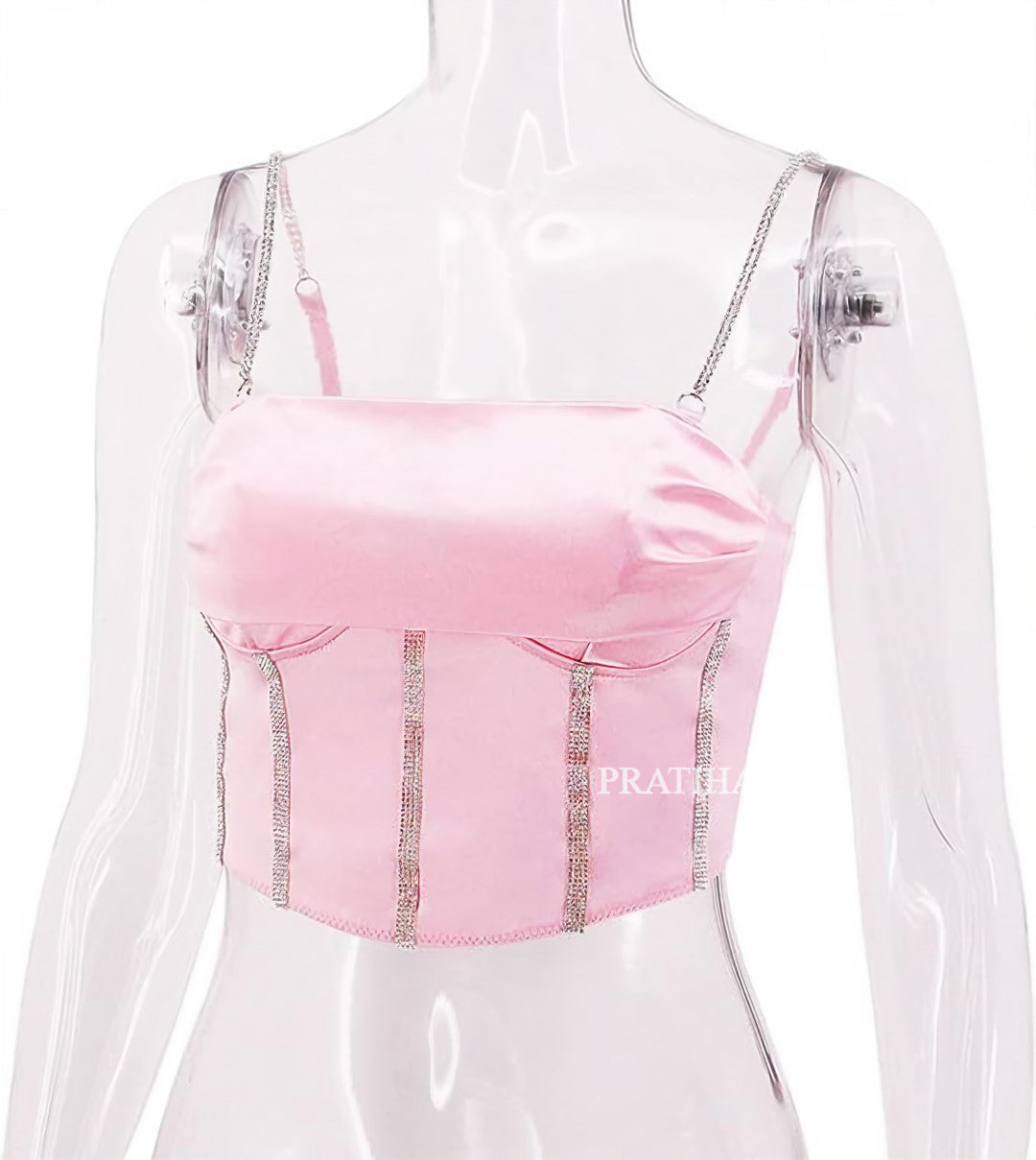 Satin Rhinestone Corset/Top