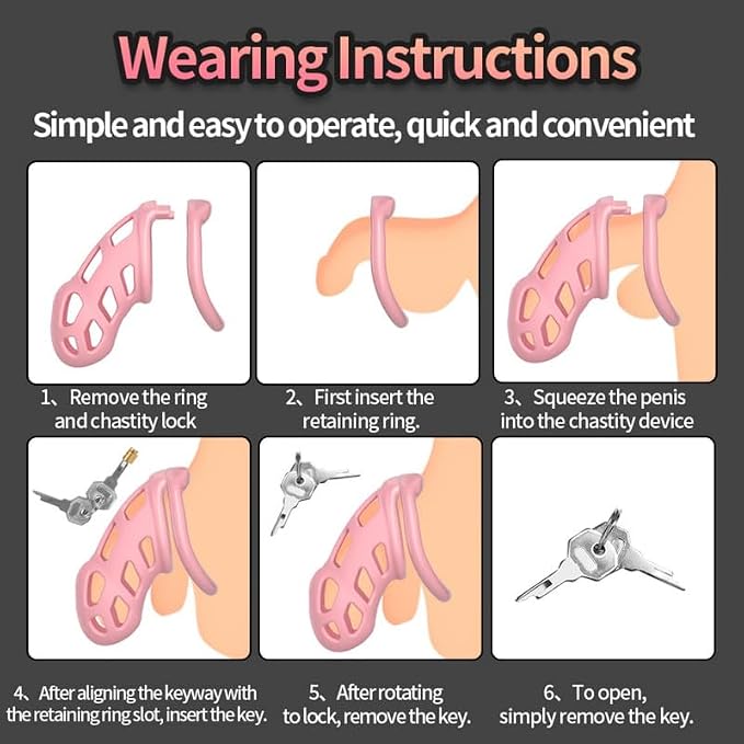 Pink Cobra Silicone Head with Pvc Ring Chastity Cage