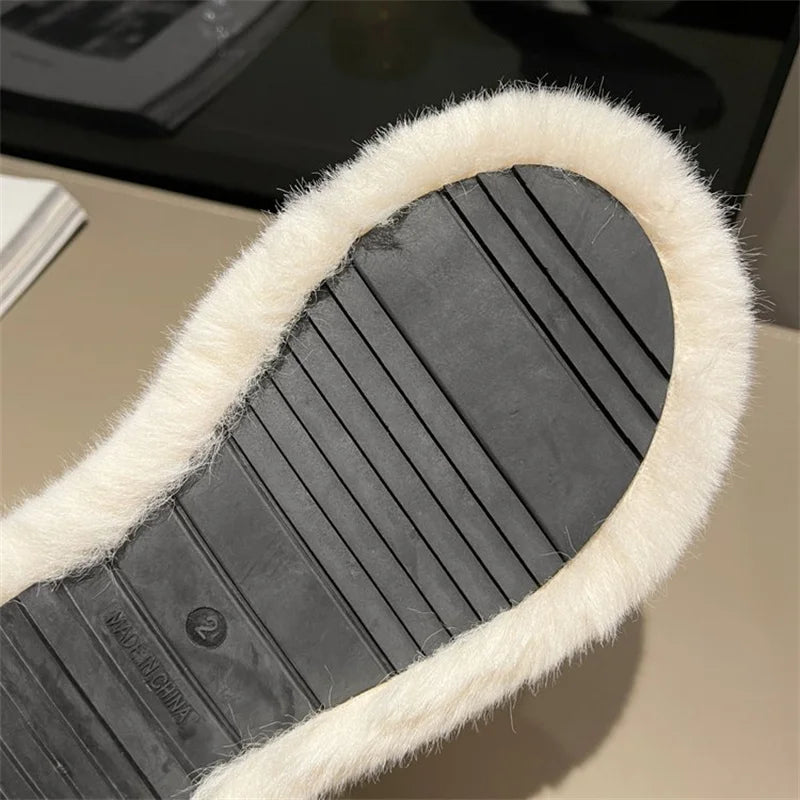 Cute Furry Glittery Pom-Pom Slippers