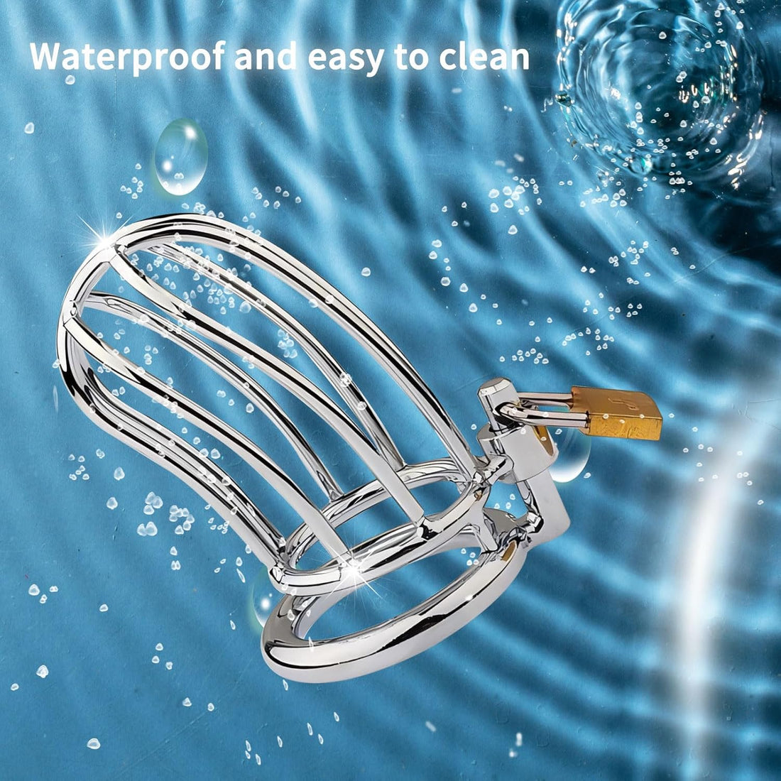 Caged Designed Stainless Steel Men Chasity Lock