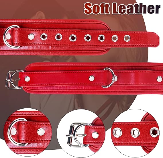 Leather Collar with Steel Anal Hook