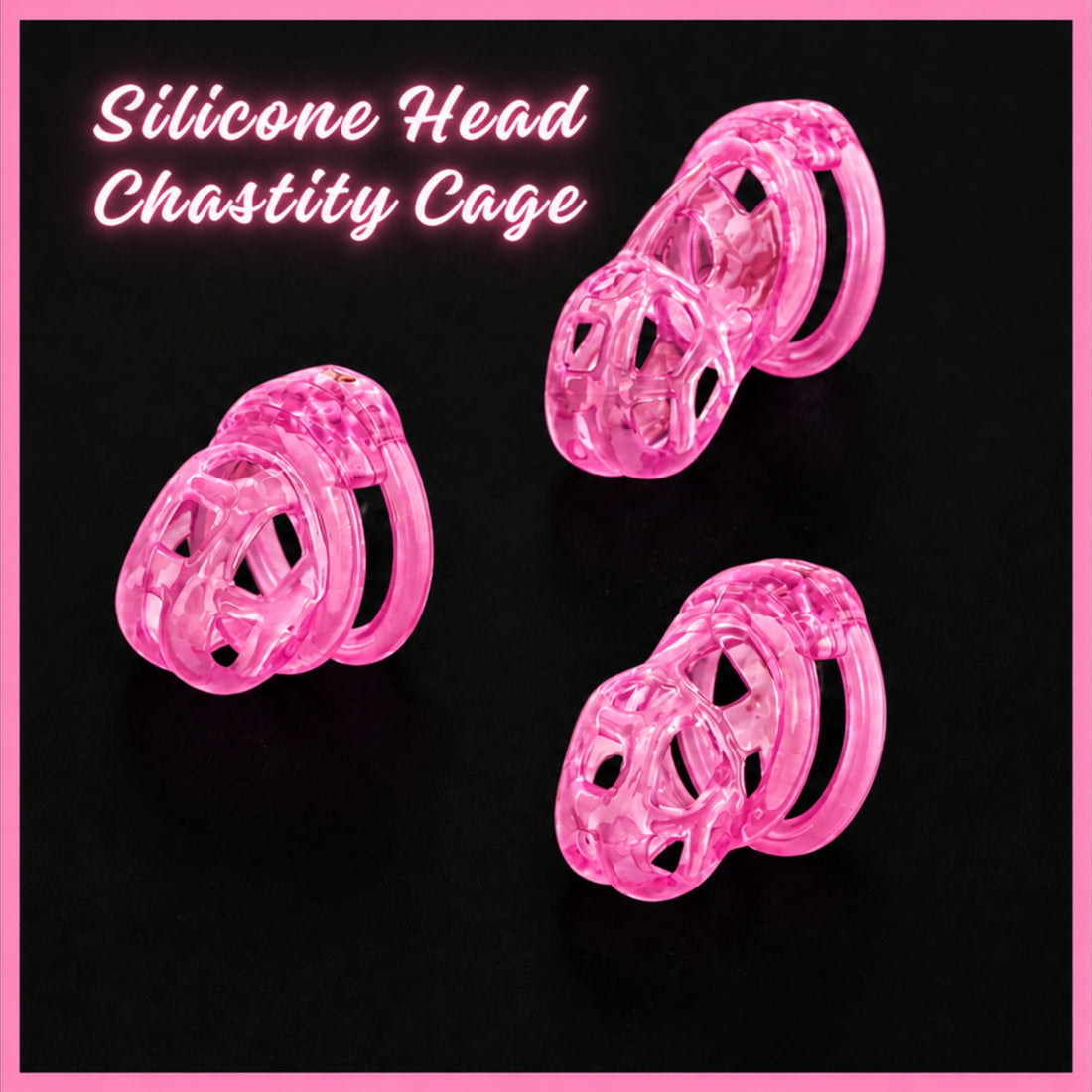 Premium Silicone Head Chastity Cage with Resin Rings