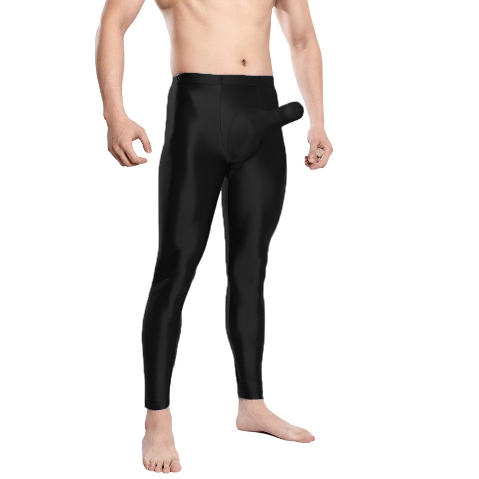 Men’s Metallic Leggings with Dick Pouch