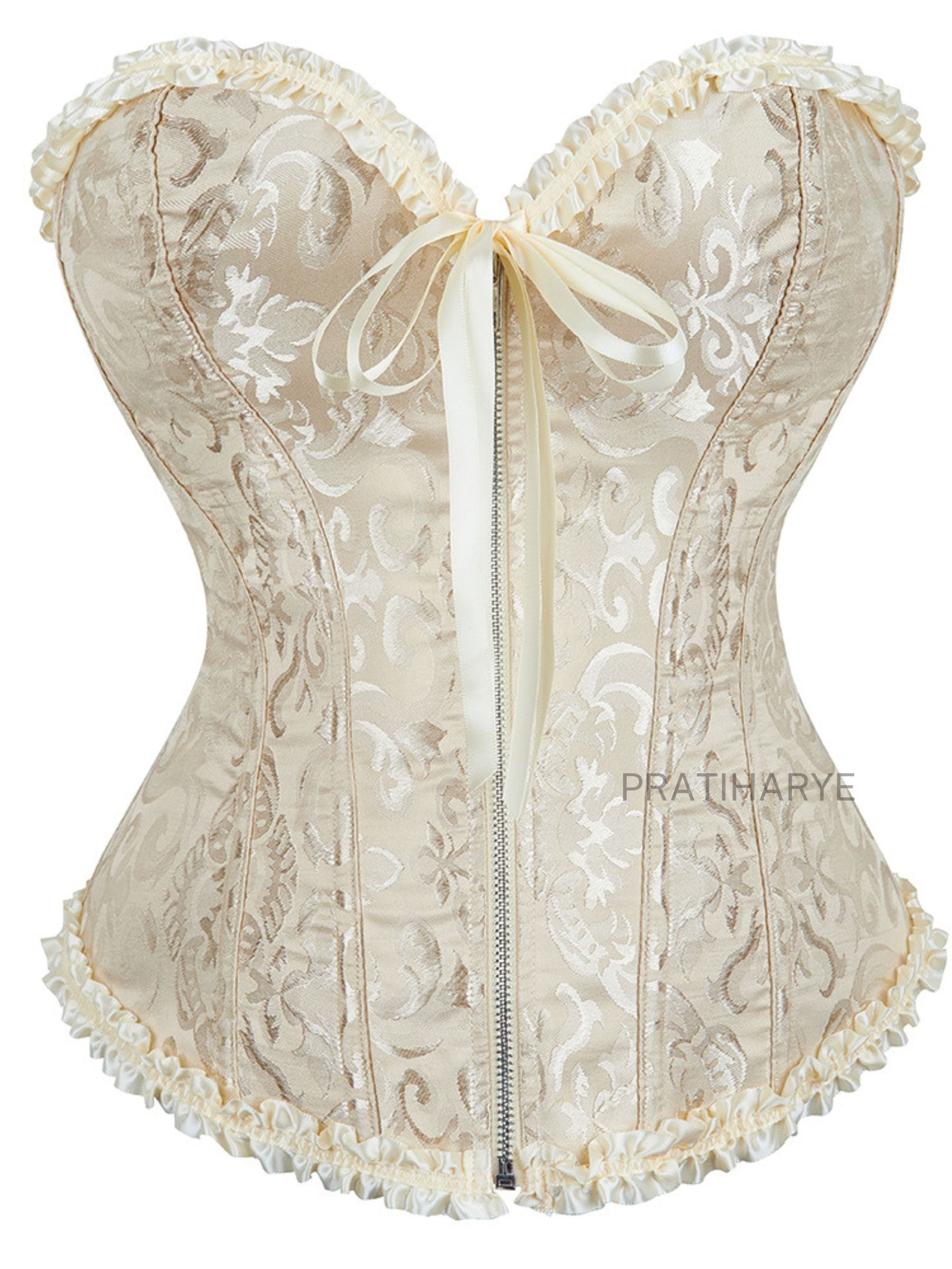 Jacquard Frill Trim Corset